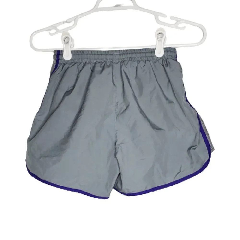 Victoria's Secret PINK Parachute Fully Lined Track Short Gray Silver and Purple‎